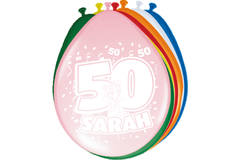 Palloncini Sarah 50 anni 30 cm - 8 pezzi 1