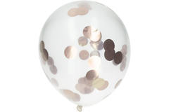 Balloons with Rose Gold Confetti 30 cm - 4 pieces
