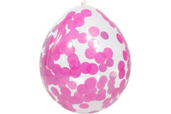 Balony z różowym konfetti 30 cm - 4 sztuki