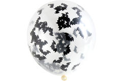 Ballons mit Fledermaus Konfetti 30 cm - 4 Stück