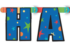 Ghirlanda con lettere "Happy Birthday" multicolore