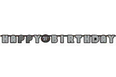 Ghirlanda di lettere 'Happy Birthday' 21 anni 1