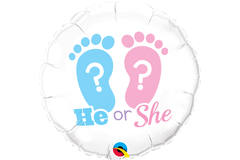 Gender Reveal Folieballon 'He or She' - 45cm