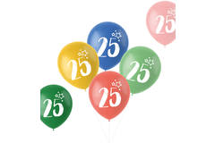 Balloons Retro 25 Years Multicolored 33cm - 6 pieces 1