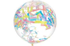 Ballon XL mit Konfetti Candy Pastell - 61 cm