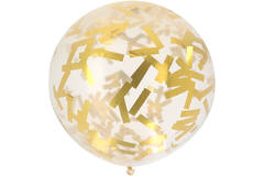 Ballon XL mit Konfetti Sprinkles Gold - 61 cm