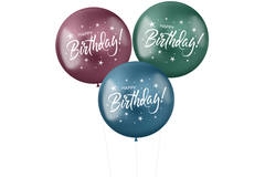 Große Ballons XL 'Happy Birthday!' Stellar 48cm - 3 Stück