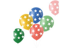 Balloons Retro Stars Multicolored 33cm - 6 pieces 1