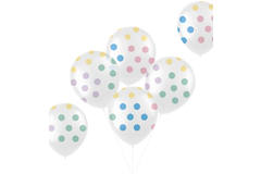 Ballonnen Pastel Stippen Meerkleurig 33cm - 6 stuks 1