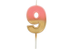 Candle Retro Number 9 Pink 1
