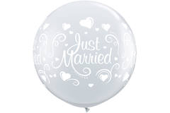 Just Married Ballon Diamond XL 90 cm - 2 pezzi