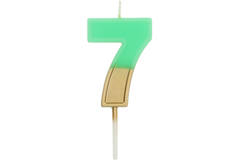 Candle Retro Number 7 Green