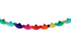 Ghirlanda con ventagli Color Pop - 3 metri