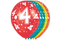 4th Birthday Balloons - 5 pieces 1