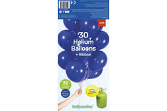 Balony Granatowe ze Wstążką 23cm - 30szt 2