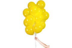 Yellow Balloons with Ribbon 23 cm - 30 pieces