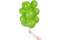 Light Green Balloons with Ribbon 23 cm - 30 pieces