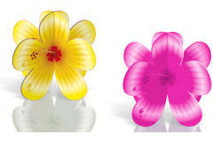 Tischdeko tropische Blumen - 4 Stück