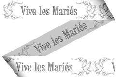 Nastro per segnaletica "Vive les Mariés" - 15 metri