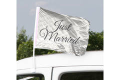 Flaga samochodowa Just Married Wedding - 2 sztuki