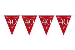 40th Birthday / Anniversary Garland Ruby Red - 10 m