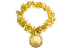 50th Birthday / Anniversary Hawaiian Flower Lei Gold