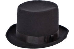 Hoge hoed zwart met strik 1