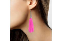 Earrings Tassel Neon Pink