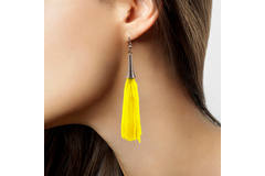 Earrings Tassel Neon Yellow
