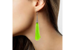 Earrings Tassel Neon Green