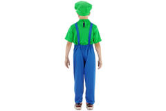 Green Super Plumber Costume - Children's size L 134-152 3