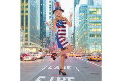 Glitter Dress American Flag USA dla kobiet L-XL 2