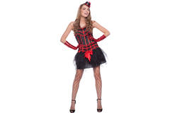 Seksowny kostium tancerki Moulin Rouge - rozmiar SM 5