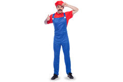Red Super Plumber Costume for Men - Size XL- XXL