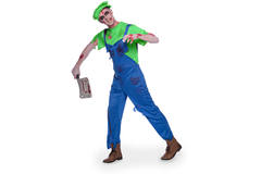 Green Super Plumber Costume for Men - Size XL- XXL 4