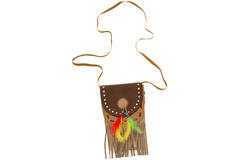 Native American Bag with Colourful Feathers