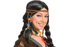 Native American Hair Band with Feathers and Beads