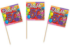 50th Birthday Sarah Super Party Party Pickers - 50 pieces