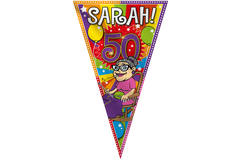 50th Birthday Sarah Super Party XL Bunting - 90x150 cm 