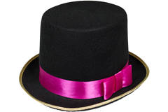 Top Hat Circo nero con fascia rosa