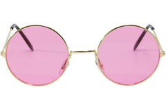 Occhiali hippie con occhiali rosa