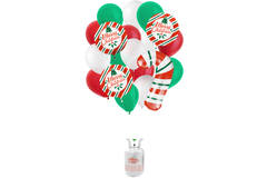 Helium Cylinder Balloongaz 30 'Christmas' with Balloons and Ribbon