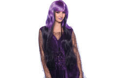 Witch Wig Purple-Black long Hair