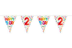 2nd Birthday Happy Bday Dots Bunting Garland - 10 m 1
