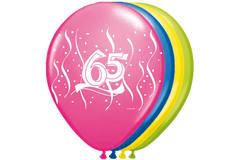 Balony 65 Urodziny Wiry 30 cm - 8 sztuk