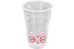 25th Birthday Traffic Sign Plastic Cups - 10 pieces