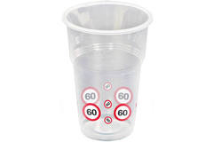 60th Birthday Traffic Sign Plastic Cups - 10 pieces
