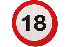 18th Birthday Traffic Sign Napkins - 20 pieces 1