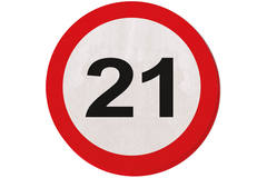 21st Birthday Traffic Sign Napkins - 20 pieces