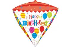 Folieballon Diamondz 'Happy Birthday' - 38x43 cm 1